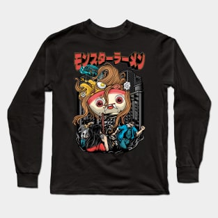 A Bowl Full of Horror The Ramen Monster Awakens Long Sleeve T-Shirt